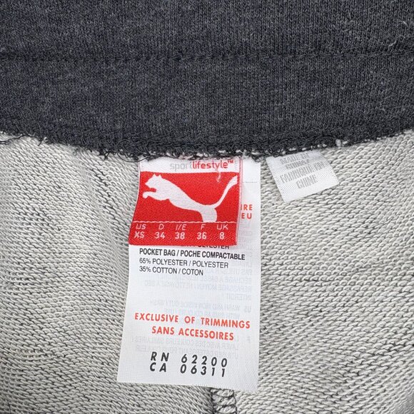 Puma Jogger Sweat Capri Pants Womens Size XS Gray Fleece Elastic Waist Pull On - Picture 2 of 8